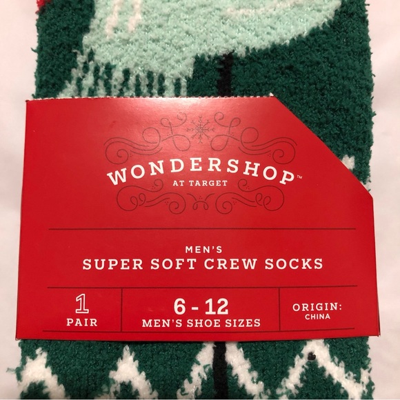 NWT Wondershop Men’s Super Soft Crew Socks  1 Pair  size 6 - 12 - Picture 2 of 4